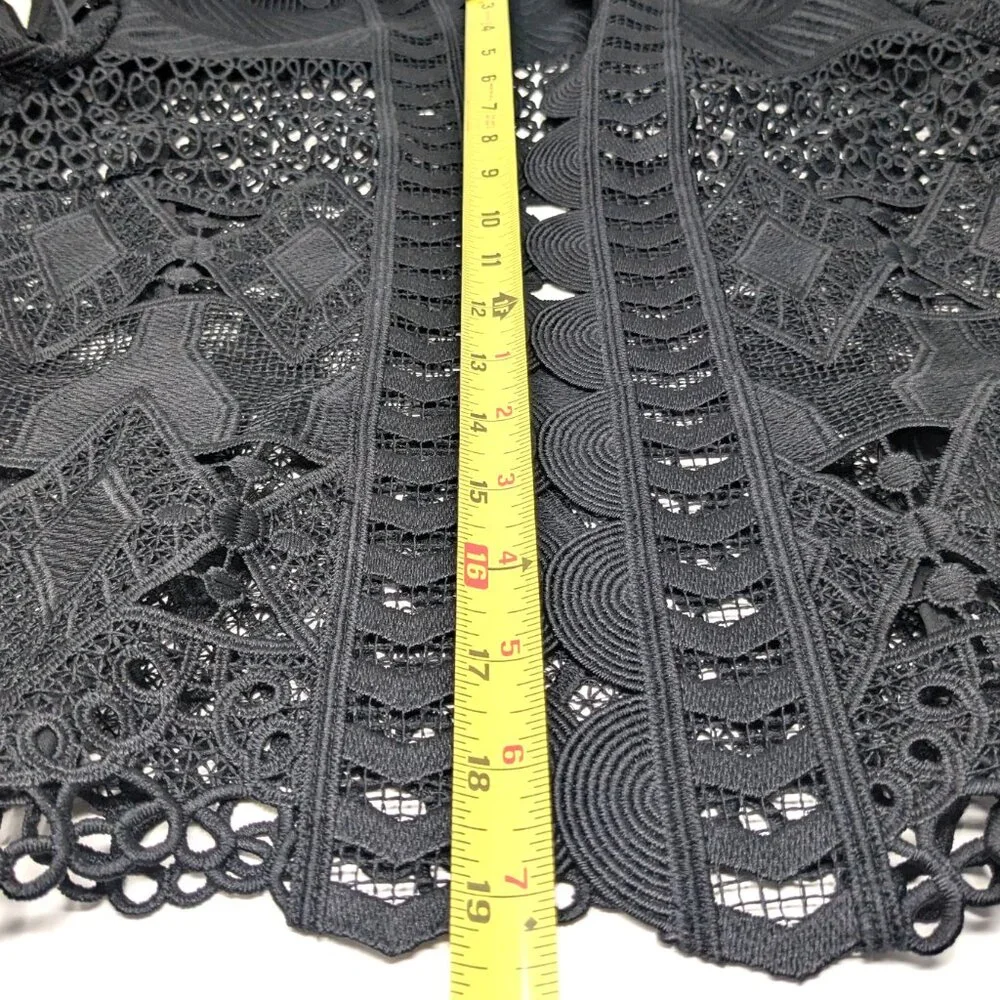 SOLDTed Baker London Black Lace Jacket Blazer Size 0 Open Sheer Dalmy Cropped - Picture 13 of 16